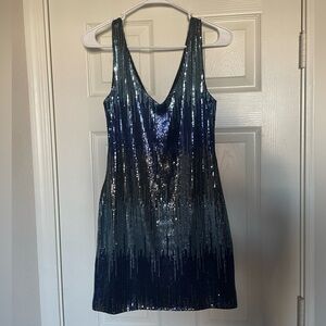 Frederick's of Hollywood Blue Sequin Mini Dress